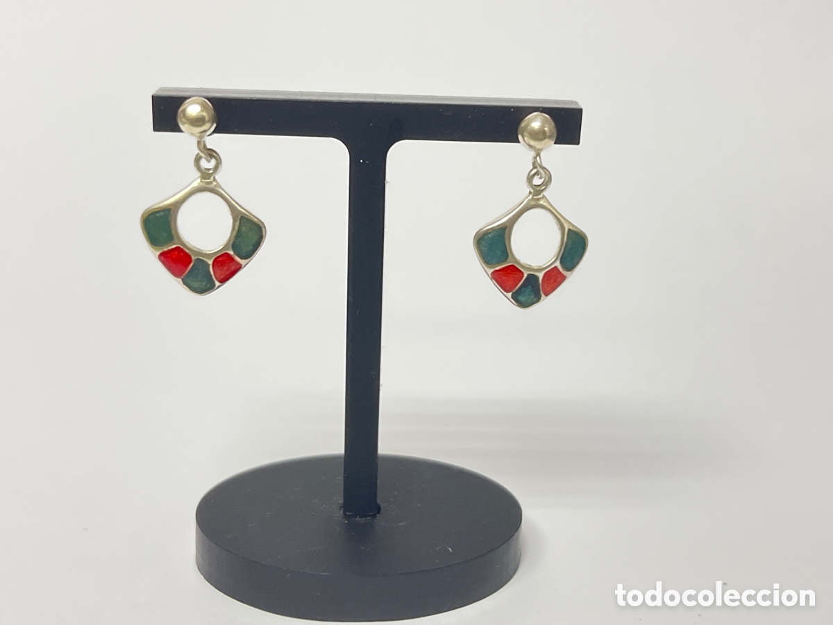 Joyeria: Pendientes de plata y esmaltes /P496 - Foto 1