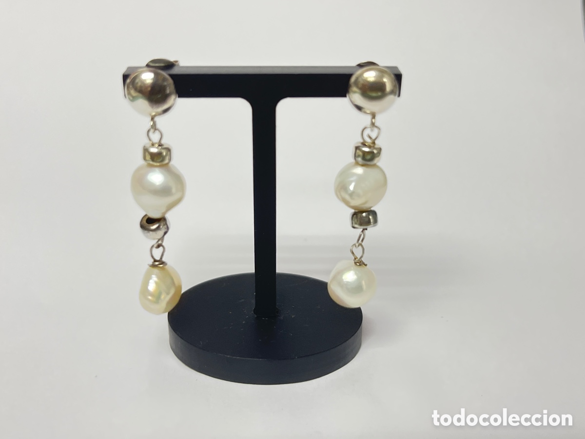 Joyeria: Pendientes de plata y perlas P496 - Foto 1