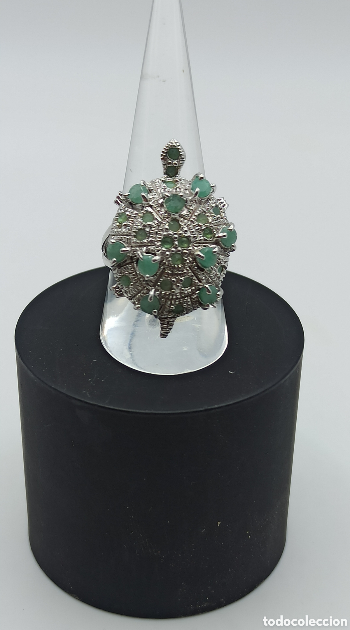Joyeria: Anillo Tortuga Plata con Esmeraldas - Foto 4