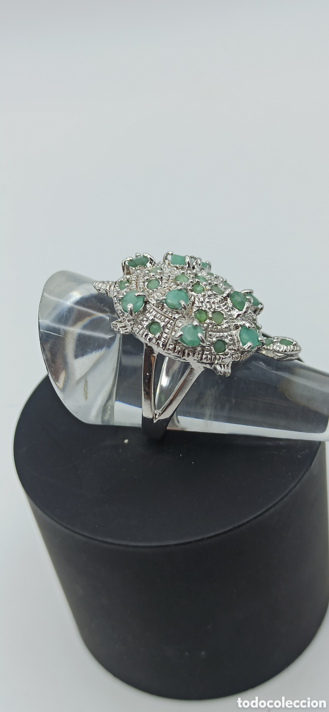 Joyeria: Anillo Tortuga Plata con Esmeraldas - Foto 5