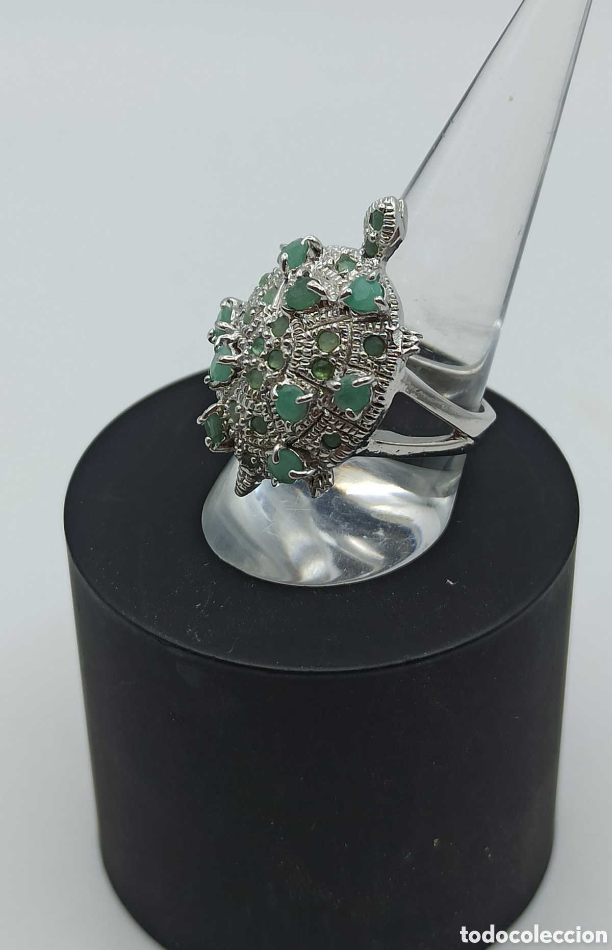 Joyeria: Anillo Tortuga Plata con Esmeraldas - Foto 8
