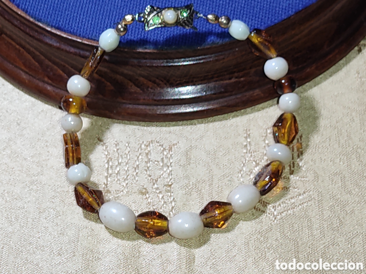 Joyeria: Antigua pulsera de cristal de Murano,hilo de sirga.