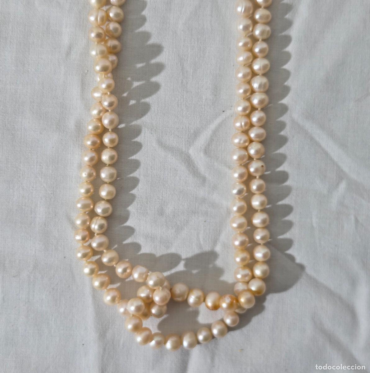 Joyeria: Collar largo de perlas rosadas de agua dulce - Foto 6