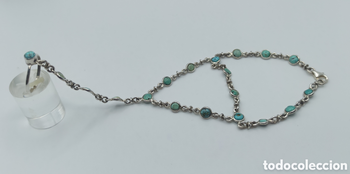 Joyeria: Pulsera / Anillo Plata con Turquesas - Foto 2