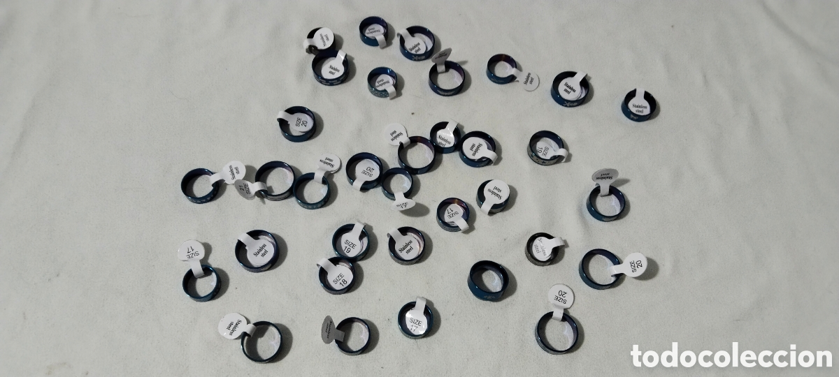 Joyeria: Lote anillos acero inoxidable azul