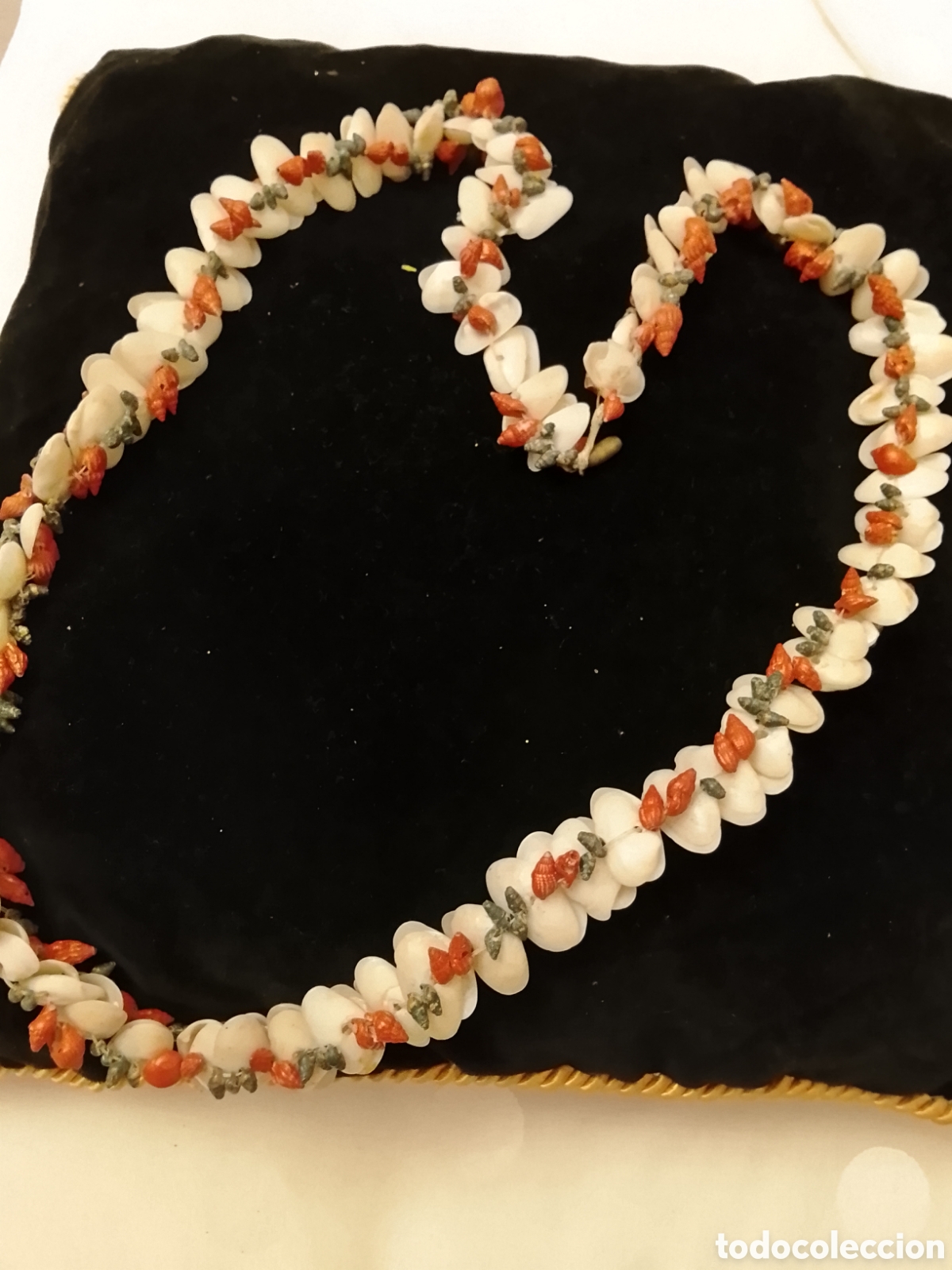 Joyeria: Antiguo collar de conchas ,es de los a&ntilde;os 50 .Mide 60 cent