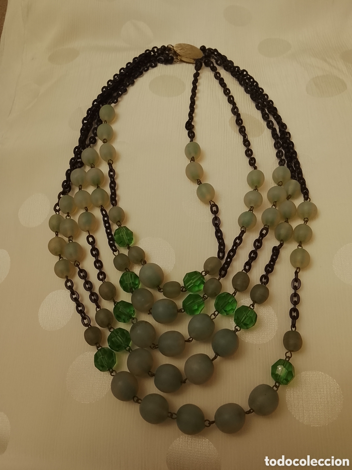 Joyeria: Collar de 5 vueltas ,de cadena y cristal de murano . - Foto 2