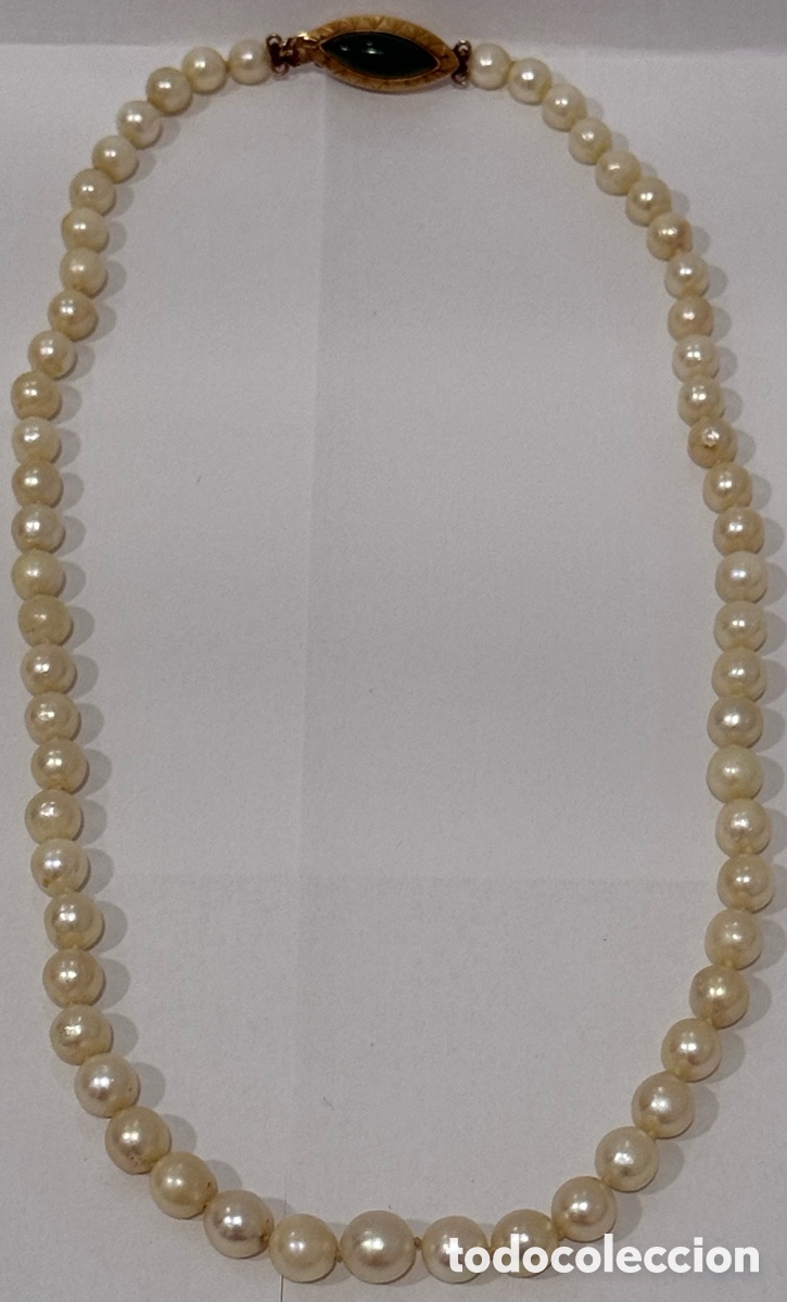 Joyeria: ANTIGUO COLLAR PERLAS CULTIVADAS CON CIERRE EN ORO 18k