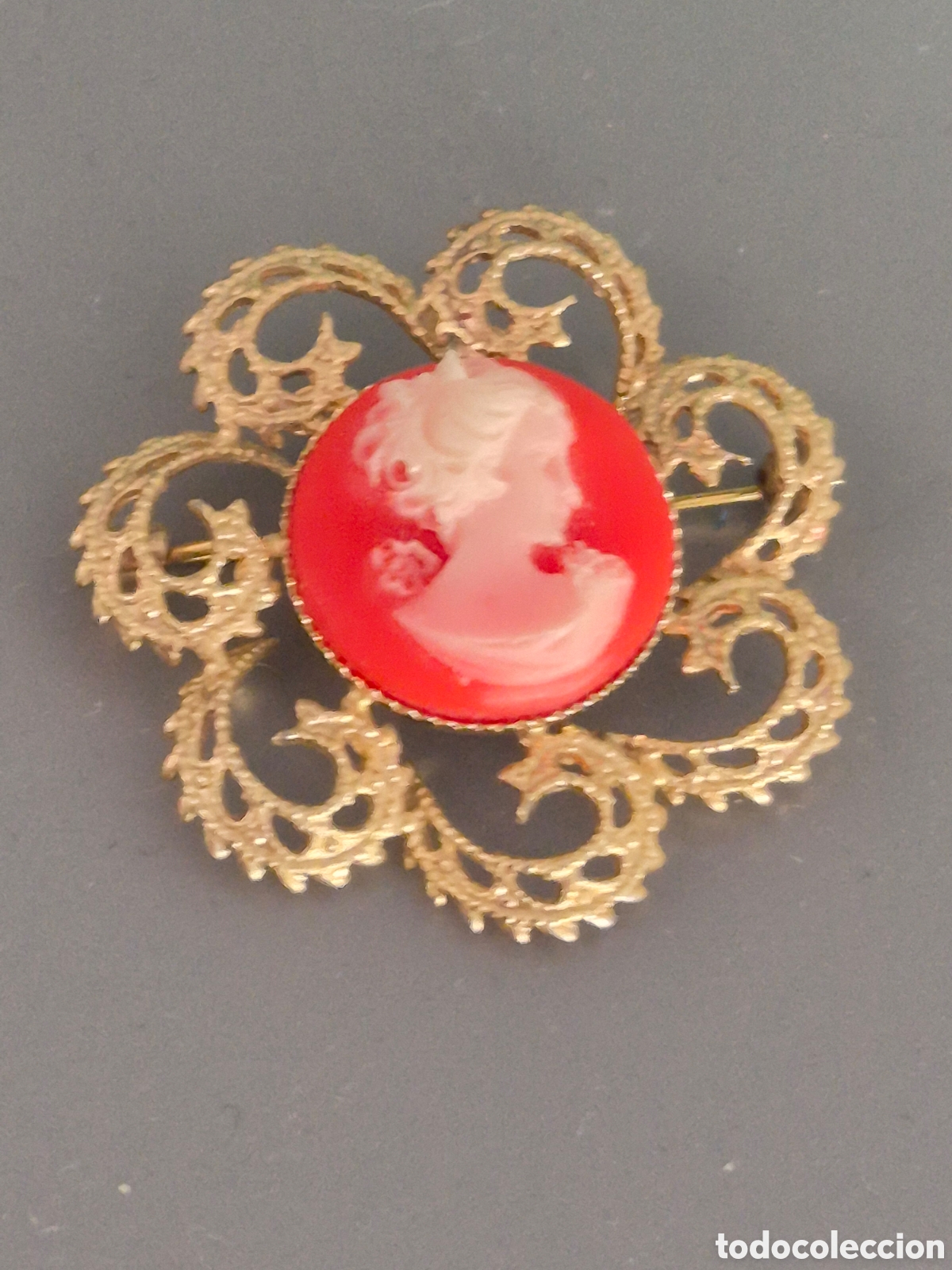 Joyeria: PRECIOSO BROCHE ANTIGUO CON ACABADO EN ORO. REF S6 C JOY VINTAGE BIS BROCHES