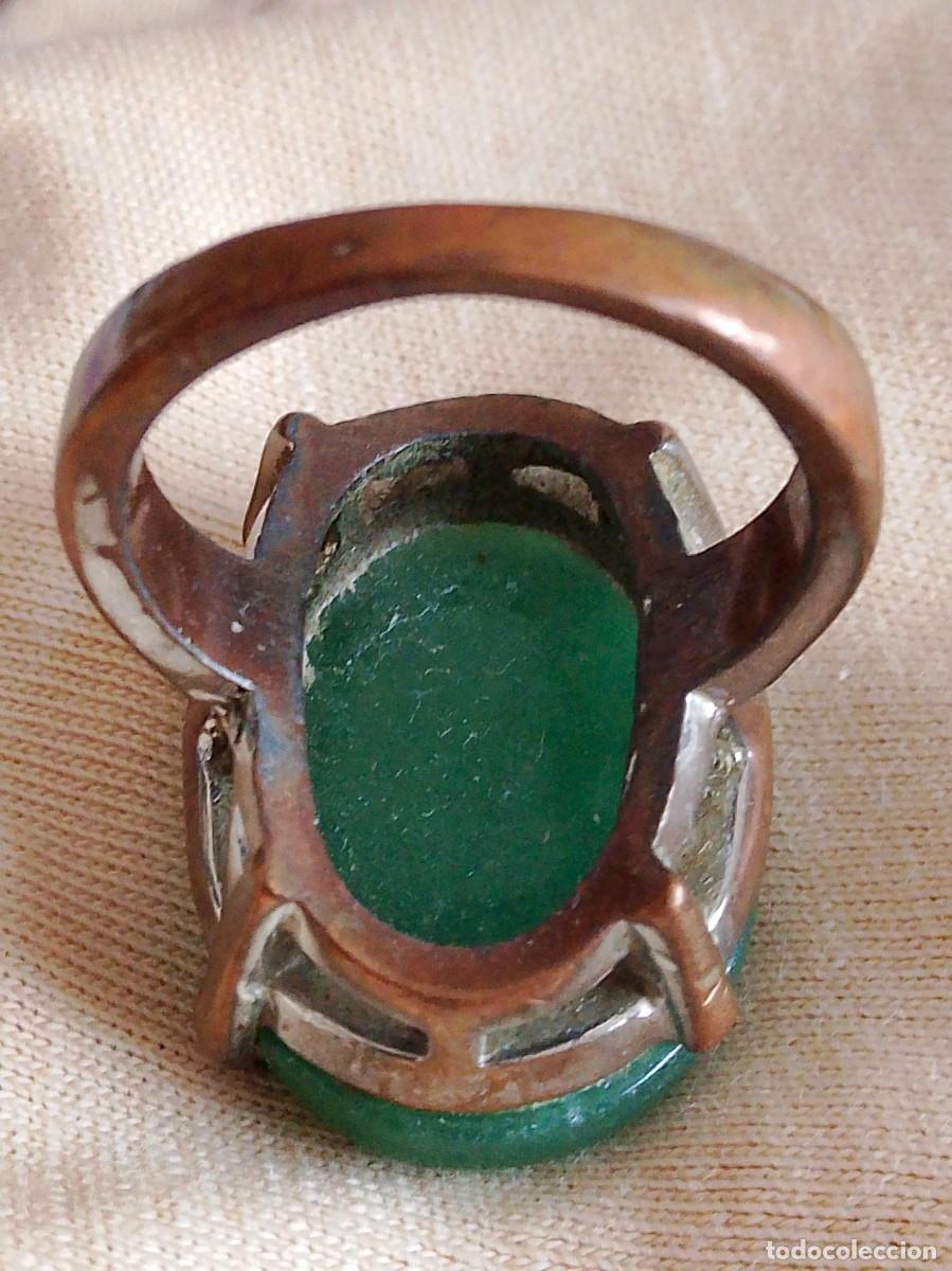 Joyeria: Antiguo anillo , anillo con piedra verde - Foto 2