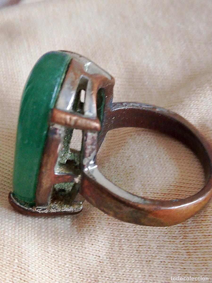Joyeria: Antiguo anillo , anillo con piedra verde - Foto 4