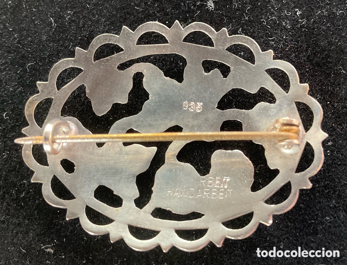 Joyeria: Broche ovalado art deco de plata 835 - Foto 2