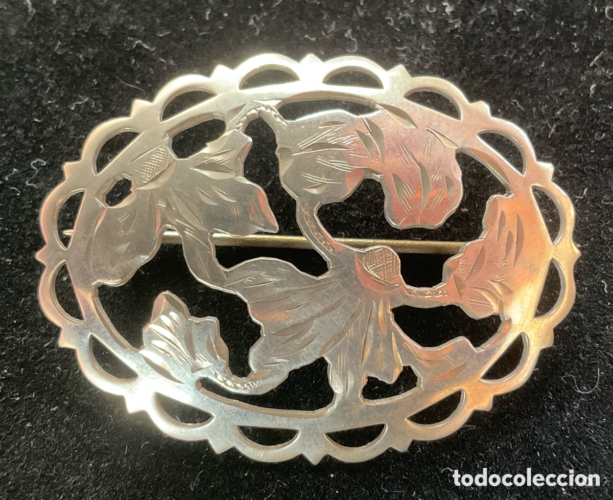 Joyeria: Broche ovalado art deco de plata 835