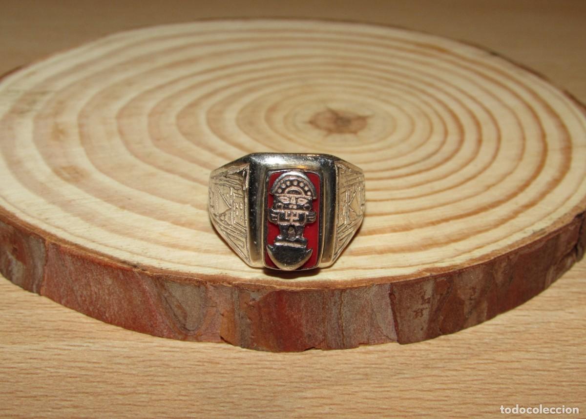 Joyeria: Anillo sortija plata 925 Tumi Sic&aacute;n Inca cuchillo ceremonial amuleto precolombino geoglifos Nazca