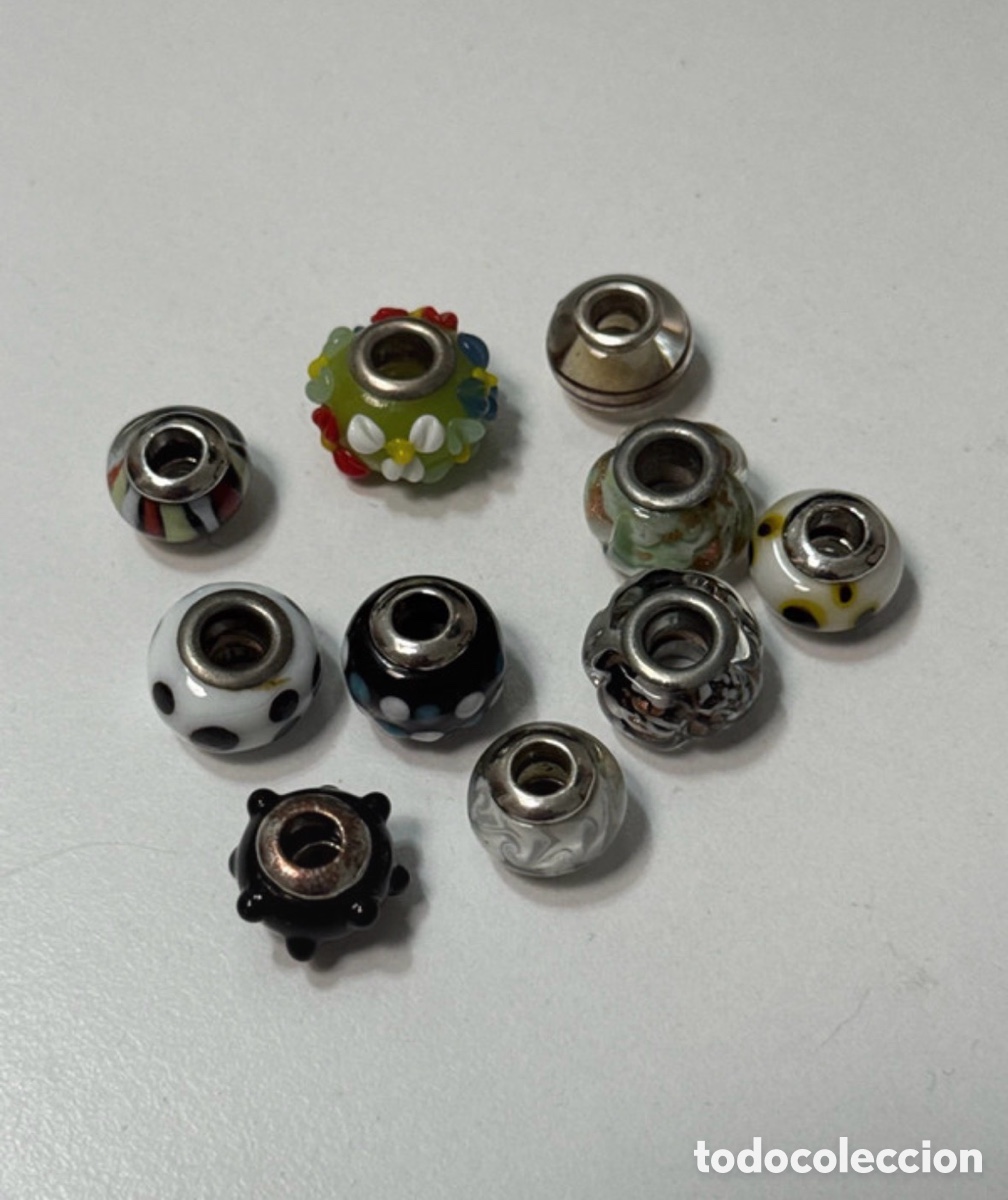 Joyeria: Lote 10 charms cristal de Murano compatibles con pulsera Pandora (A8)