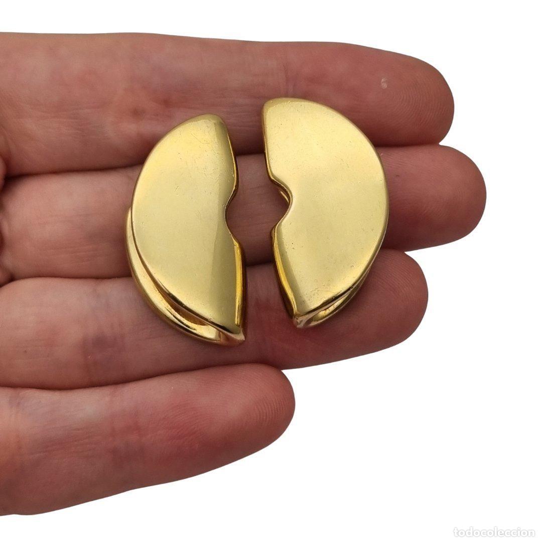 Joyeria: Pendientes Aristocrazy Plata 925 Chapada en Oro 18K Dise&ntilde;o Escult&oacute;rico Minimalista Vintage Contempor