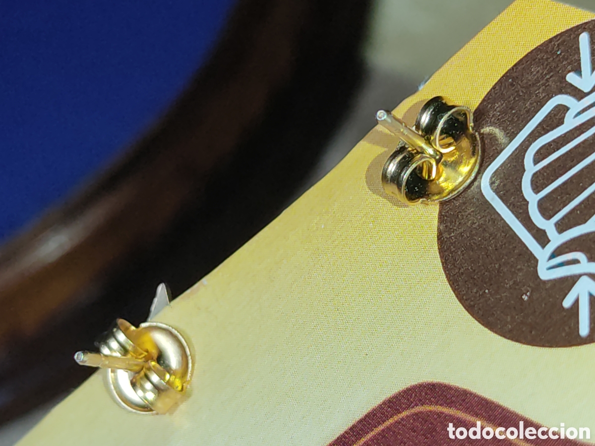Joyeria: Pendientes de nacar con circonitas y estrellas.Vintage. - Foto 4