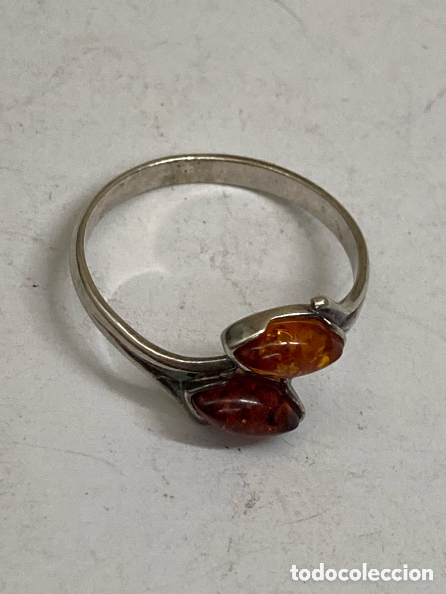 Joyeria: Anillo de plata y ambar S511