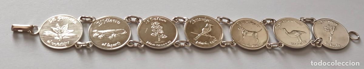 Joyeria: Pulcera de plata de Ley de 925mm. hecha con medallas de colecci&oacute;n