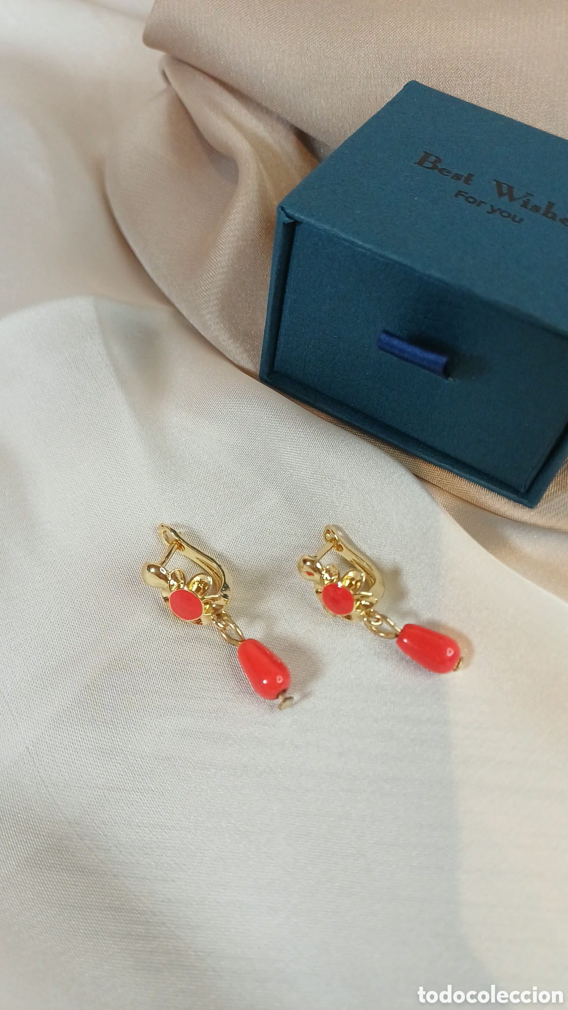 Joyeria: Pendientes Vintage Chapado Oro 18 k y Corales naturales