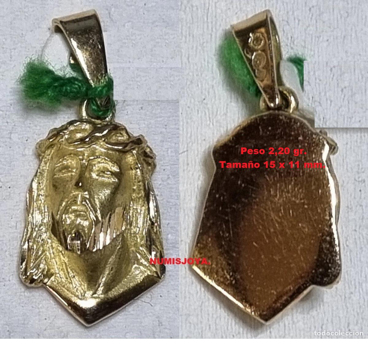 Gioielleria: Colgante CABEZA de CRISTO Oro Amarillo de 18 quilates. Peso 2,20 gr. Tama&ntilde;o 15 x 11 mm, m&aacute;s las asas