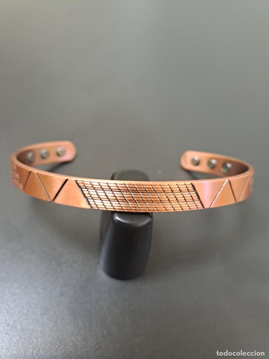 Joyeria: Pulsera de cobre magn&eacute;tica y terap&eacute;utica con dise&ntilde;o de l&iacute;neas en zig zag, nueva