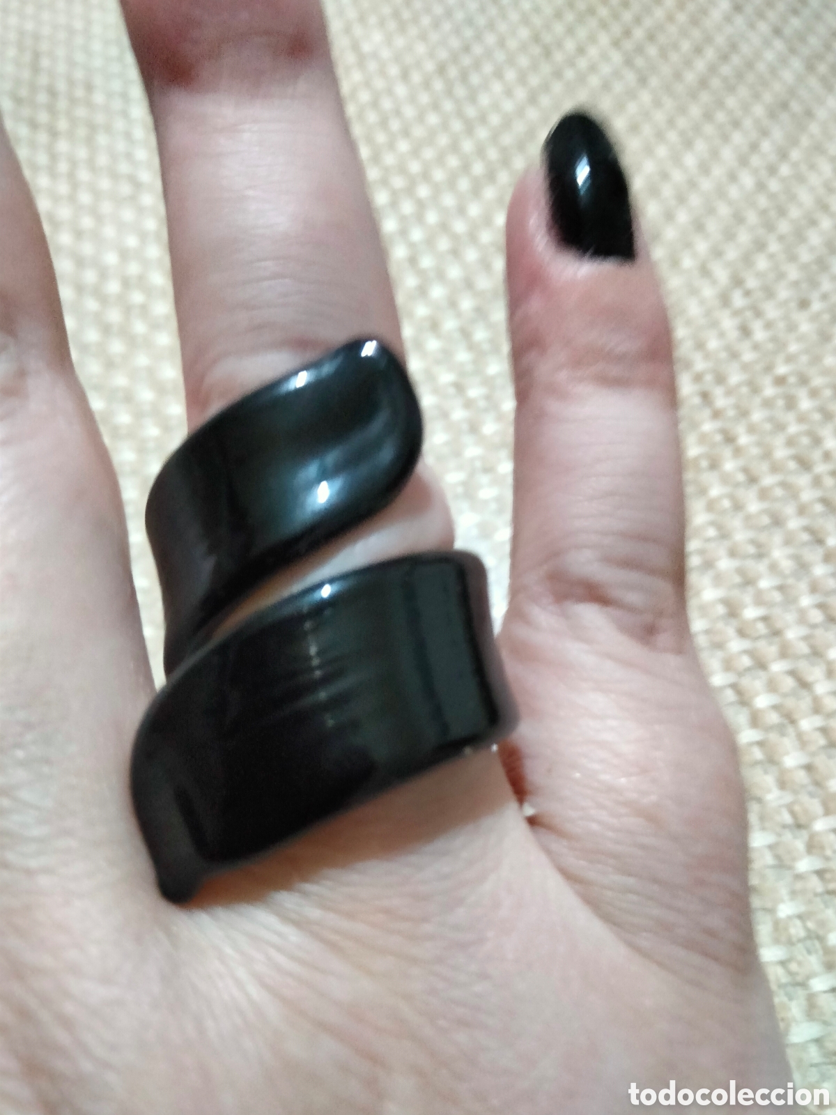 Joyeria: Anillo cristal Murano negro