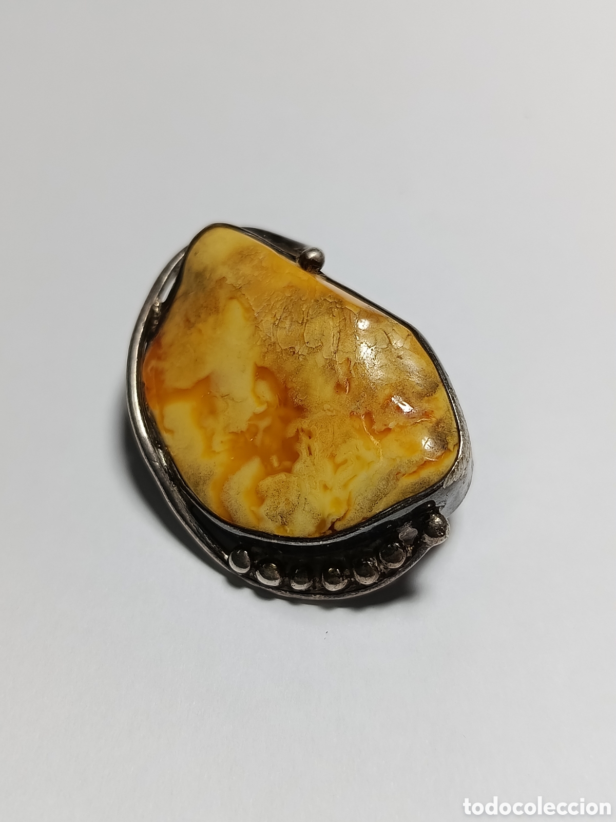Joyeria: Broche de plata y &aacute;mbar Valtico. Vintage
