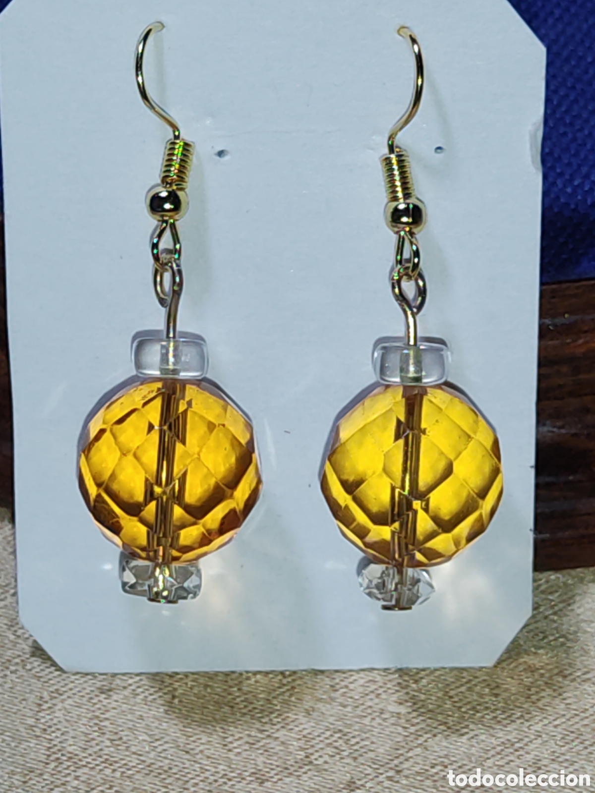 Joyeria: Pendientes de cristal multifaceta y cristal de roca.Vintage.