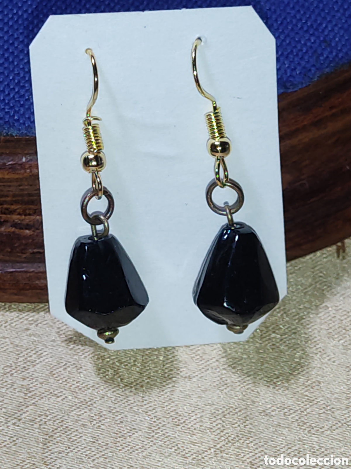 Joyeria: Antiguo Pendientes de cristal de Murano o &oacute;nice negro.*F*