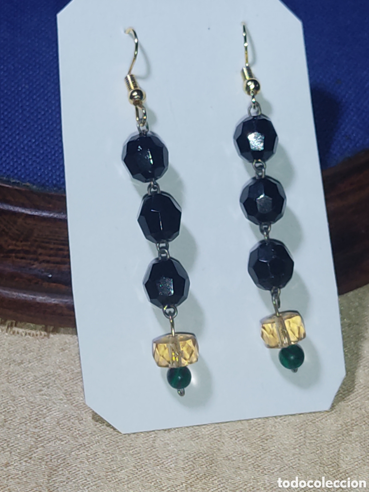 Joyeria: Pendientes largos de cristal facetado.Vintage.
