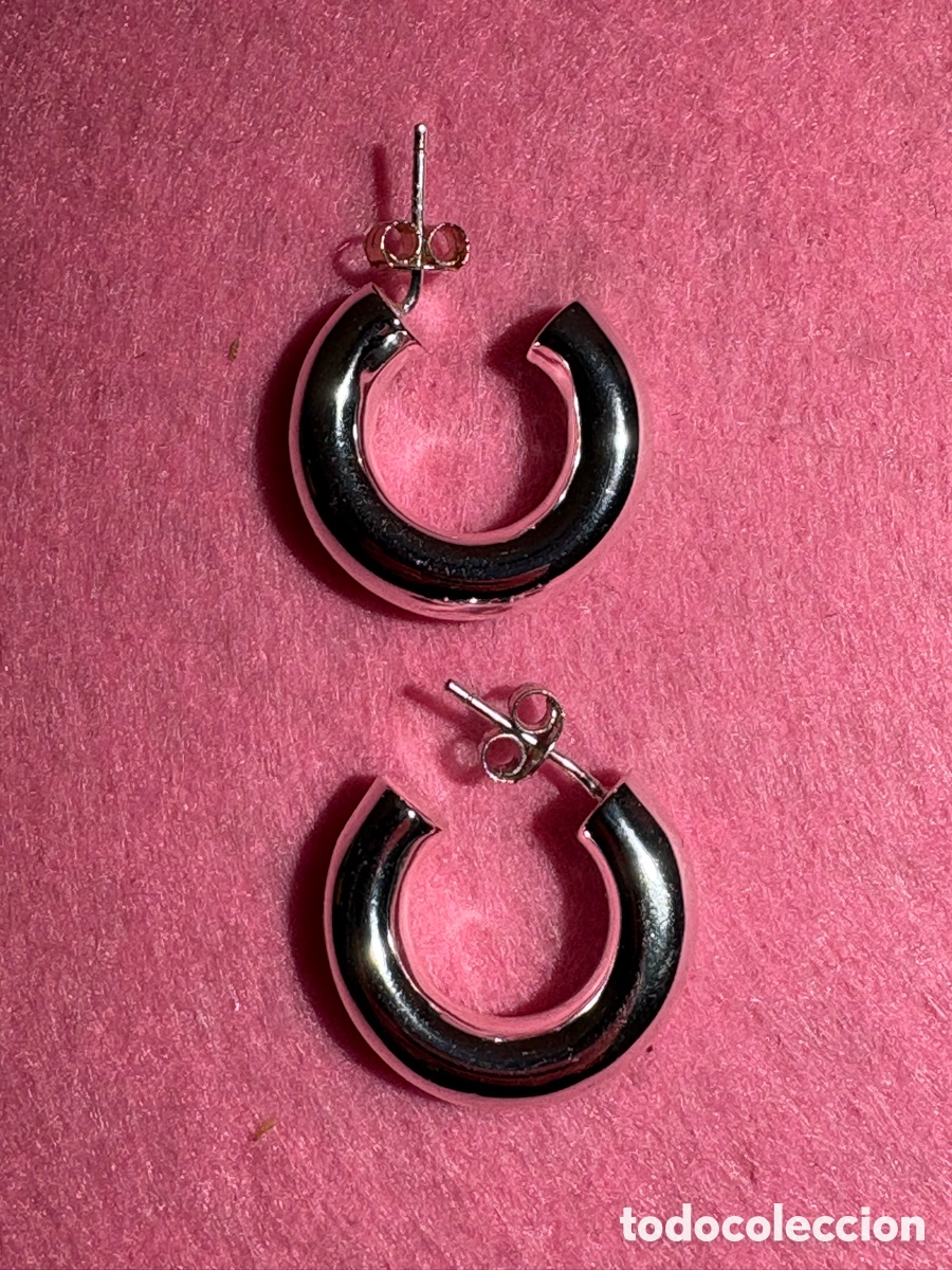 Joyeria: Pendientes medio aro plata de ley (A1)