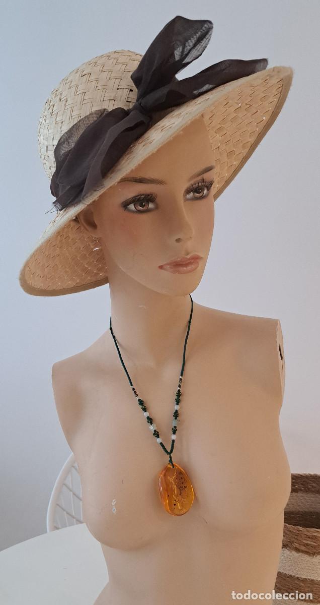 Joyeria: COLGANTE ARTESANAL ESTILO &Eacute;TNICO BOHEMIO - PIEDRA DE AMBAR SINT&Eacute;TICO ref. DF