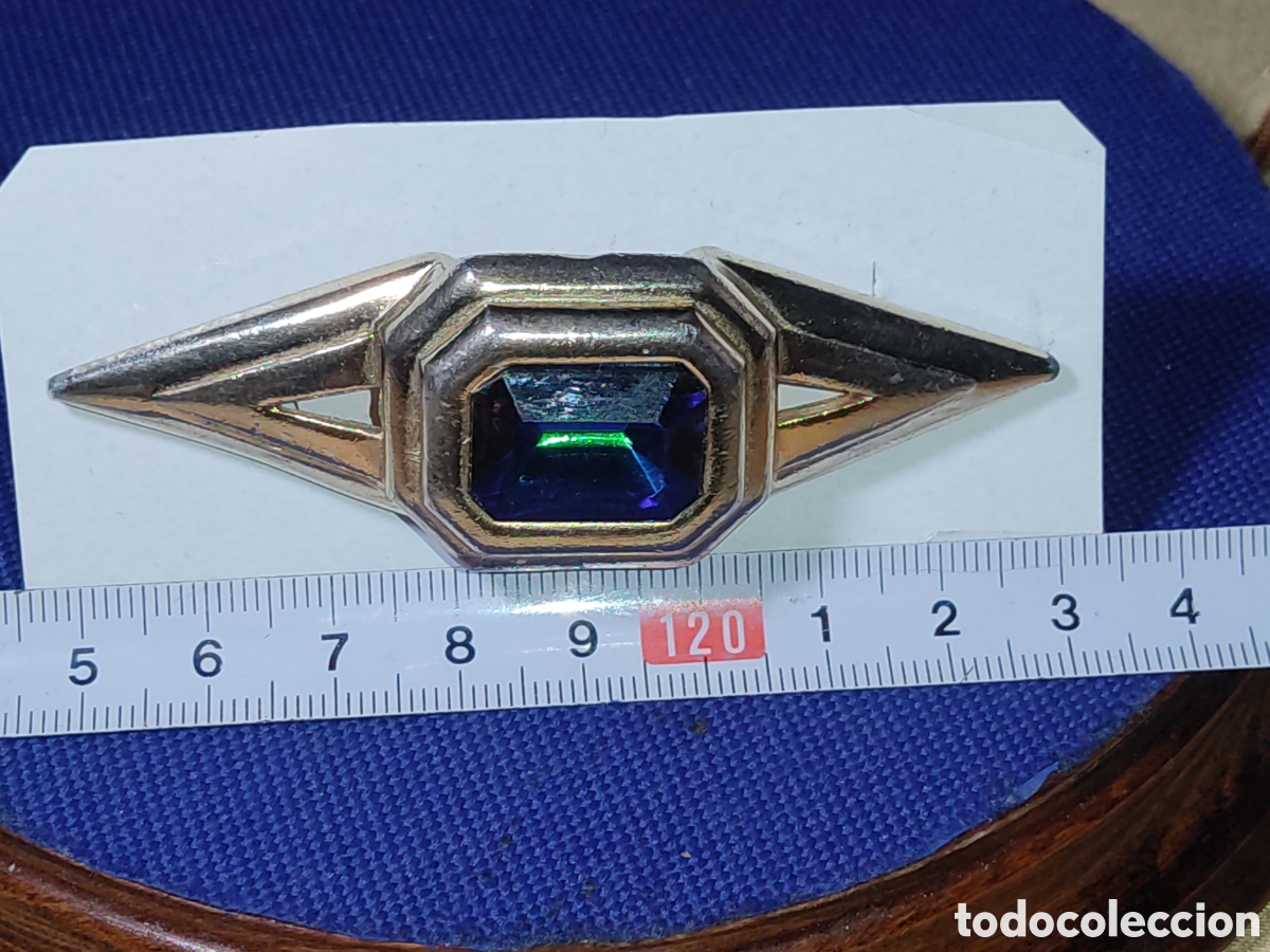 Joyeria: Hermoso broche con cristal facetado.Vintage