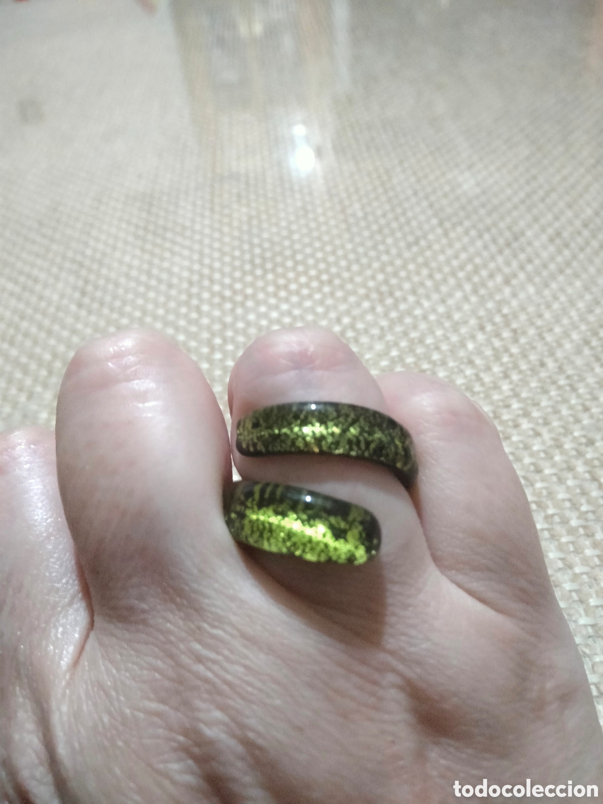 Joyeria: Anillo cristal Murano verde
