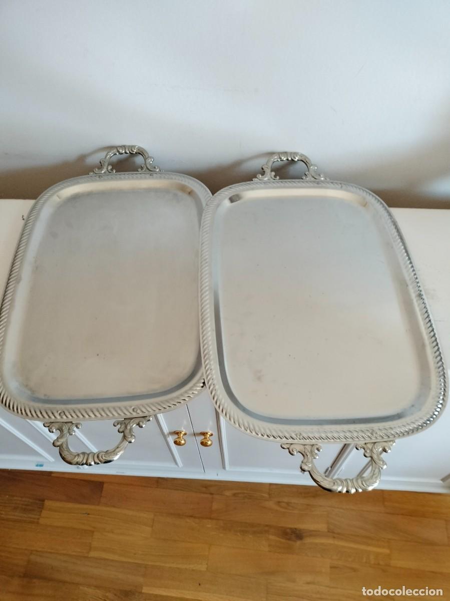 Joyeria: Pareja de fuentes de alpaca plateads