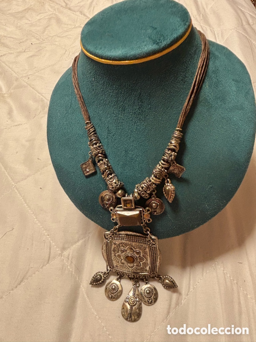 Joyeria: Gargantilla vintage de metal y cord&oacute;n - Foto 3