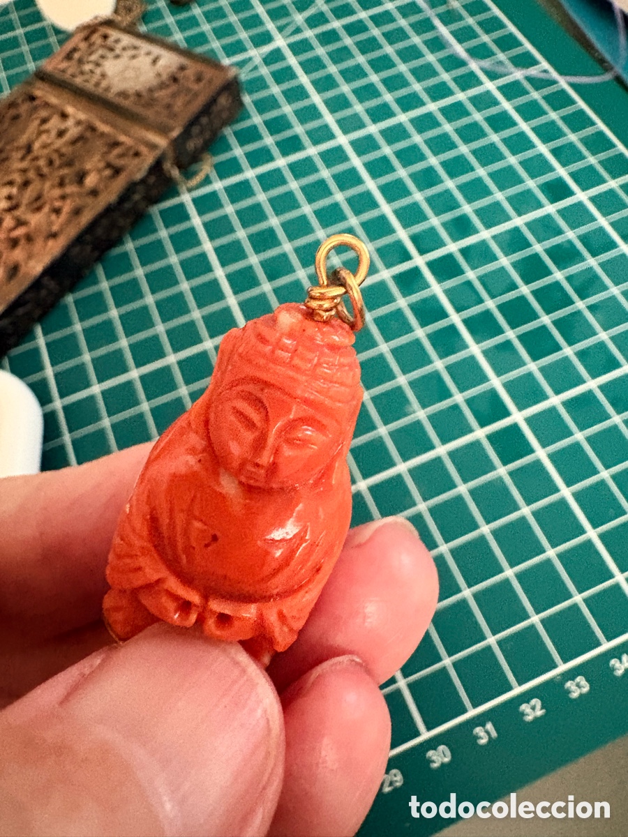 Joyeria: Colgante antiguo de Coral y oro - Foto 3