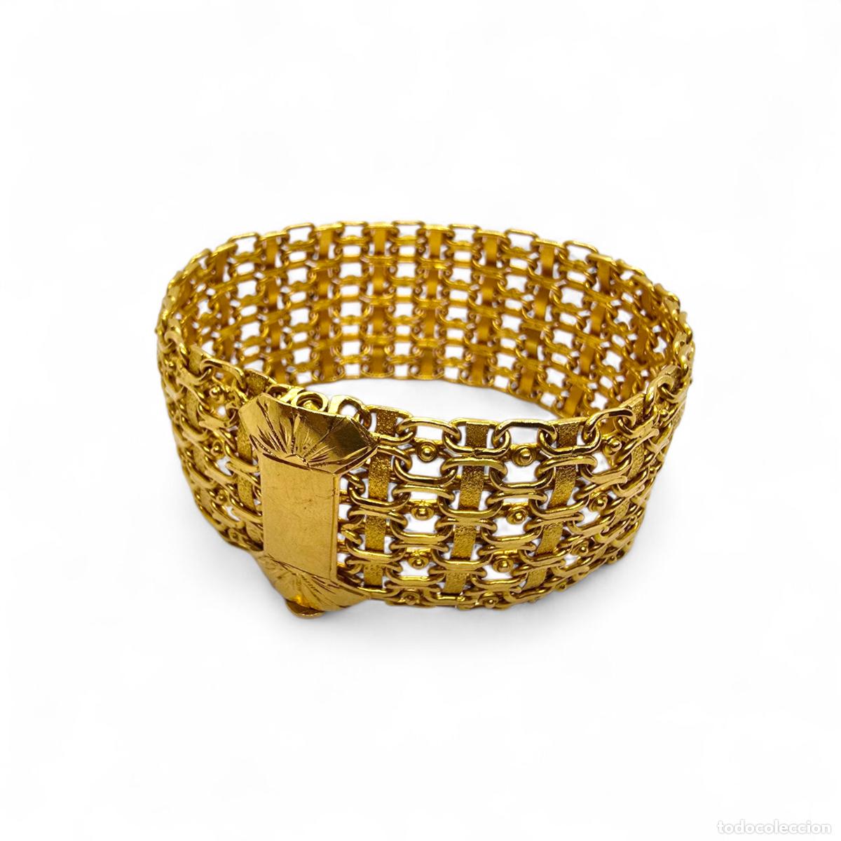 Joyeria: Exclusiva pulsera artesanal de oro amarillo de 22 quilates &ndash; 69,7 g