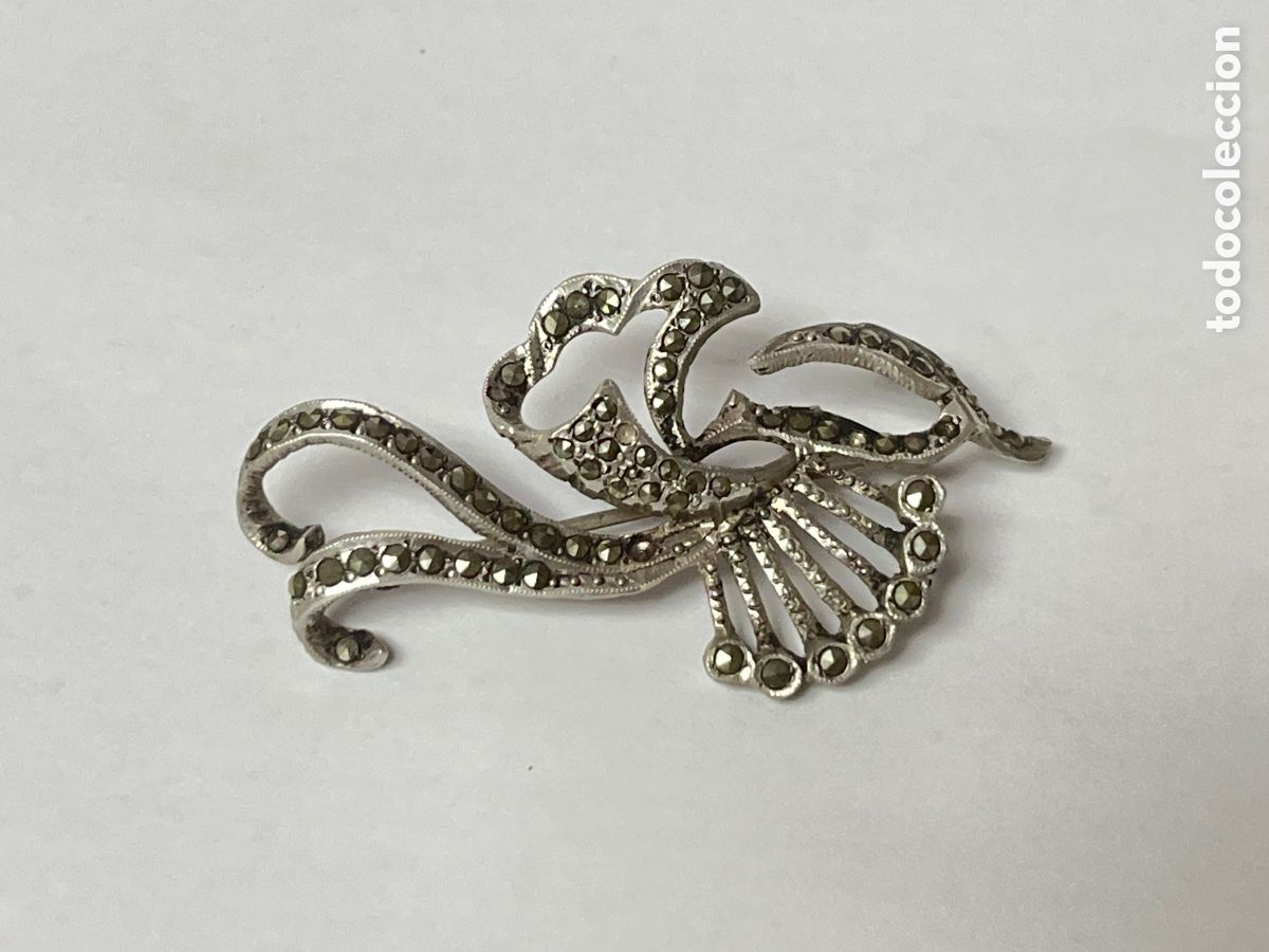 Joyeria: Broche de plata y marquesitas /B344 - Foto 1