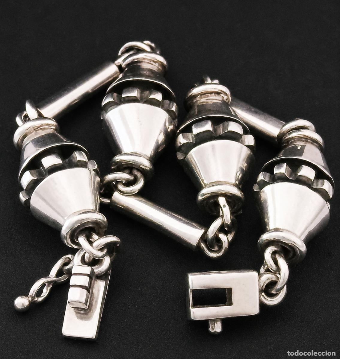 Joyeria: MEXICO, CIRCA 1960. GRAN PULSERA VINTAGE DE DISE&Ntilde;O Y FIRMADA, EN PLATA 925 MACIZA CON PESO DE 30 GRA