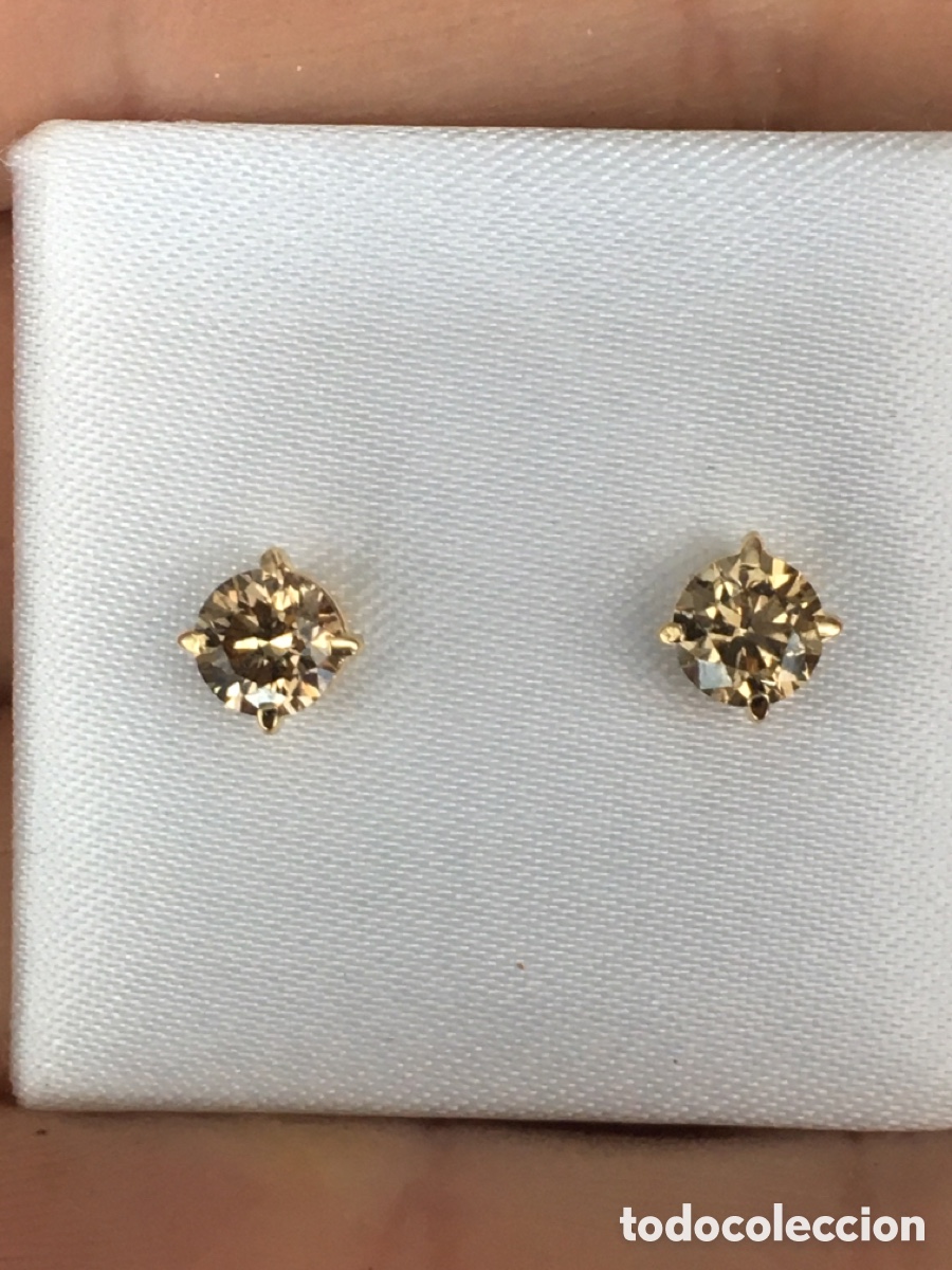 Joyeria: Pendientes dormilonas oro 18k con diamantes naturales