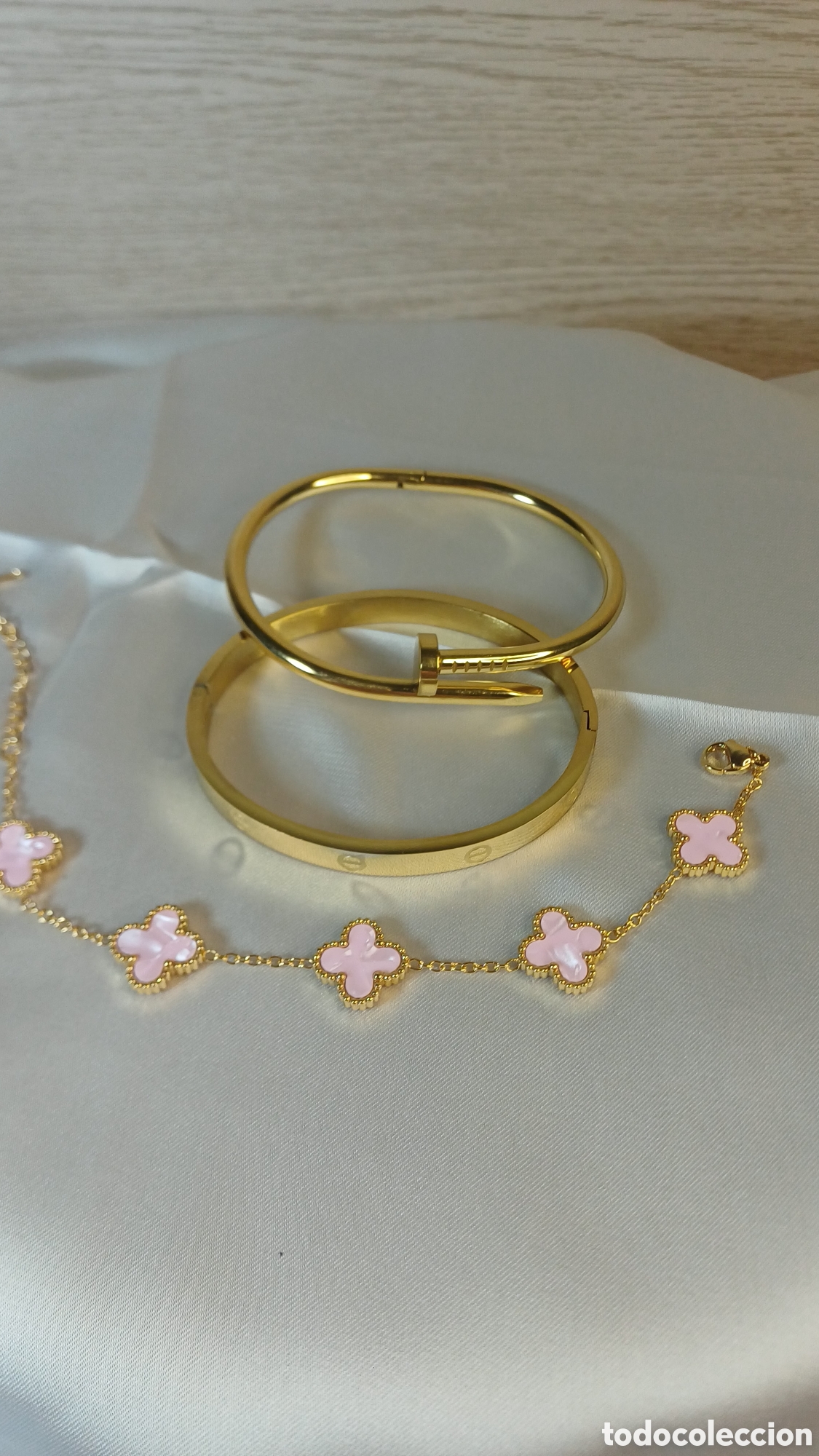 Joyeria: Tres Brazalete Vintage Chapado Oro 18 k