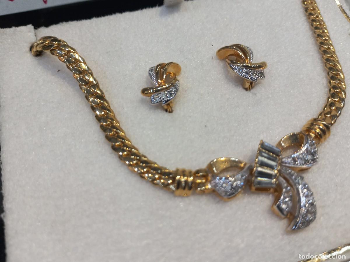 Joyeria: GARGANTILLA Y PENDIENTES chapado &uml;EDUAR&uml; (lazo-pedrer&iacute;a)