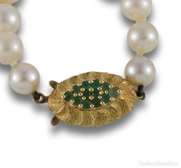 Joyeria: Oro 18 k. Collar de perlas y crisoprasas - Foto 3