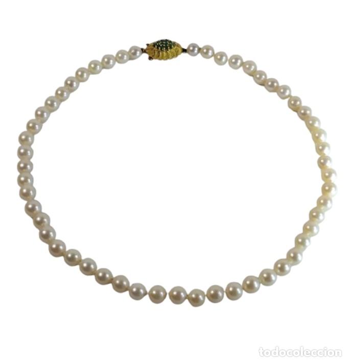Joyeria: Oro 18 k. Collar de perlas y crisoprasas - Foto 4