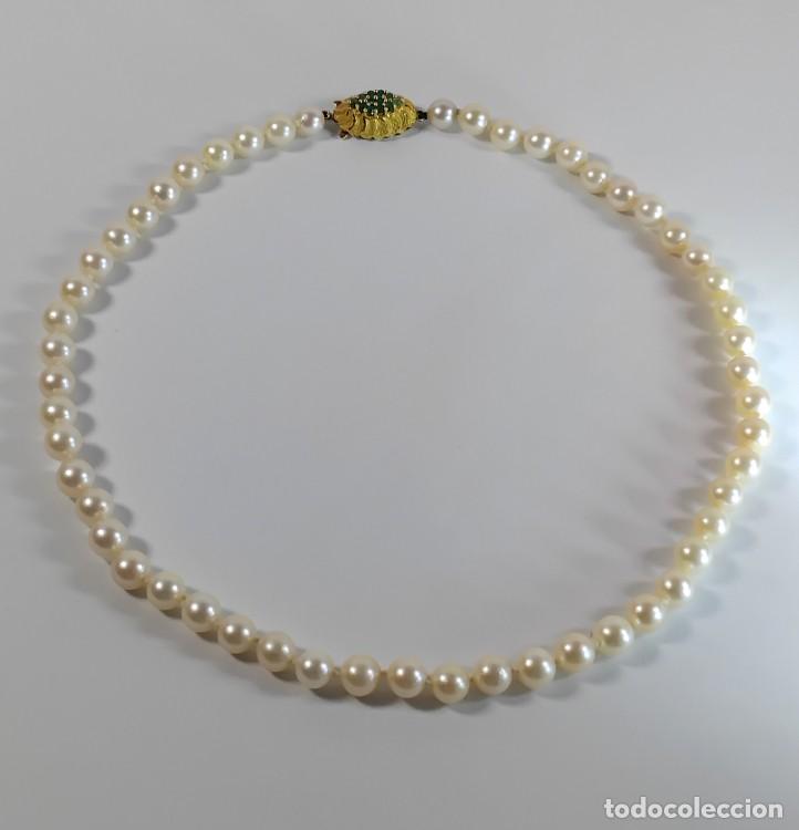 Joyeria: Oro 18 k. Collar de perlas y crisoprasas - Foto 5