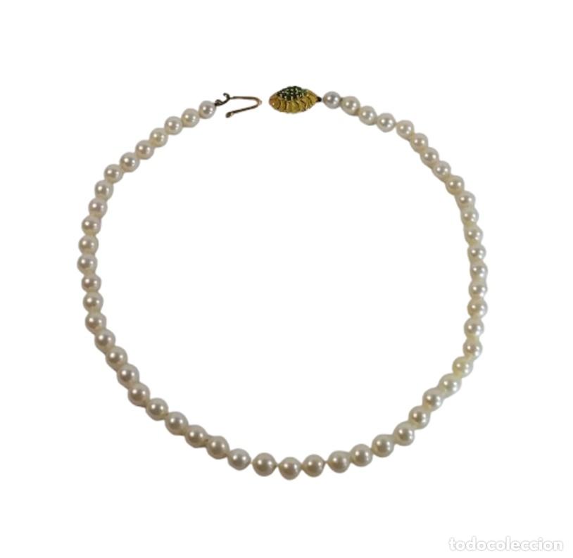 Joyeria: Oro 18 k. Collar de perlas y crisoprasas - Foto 6