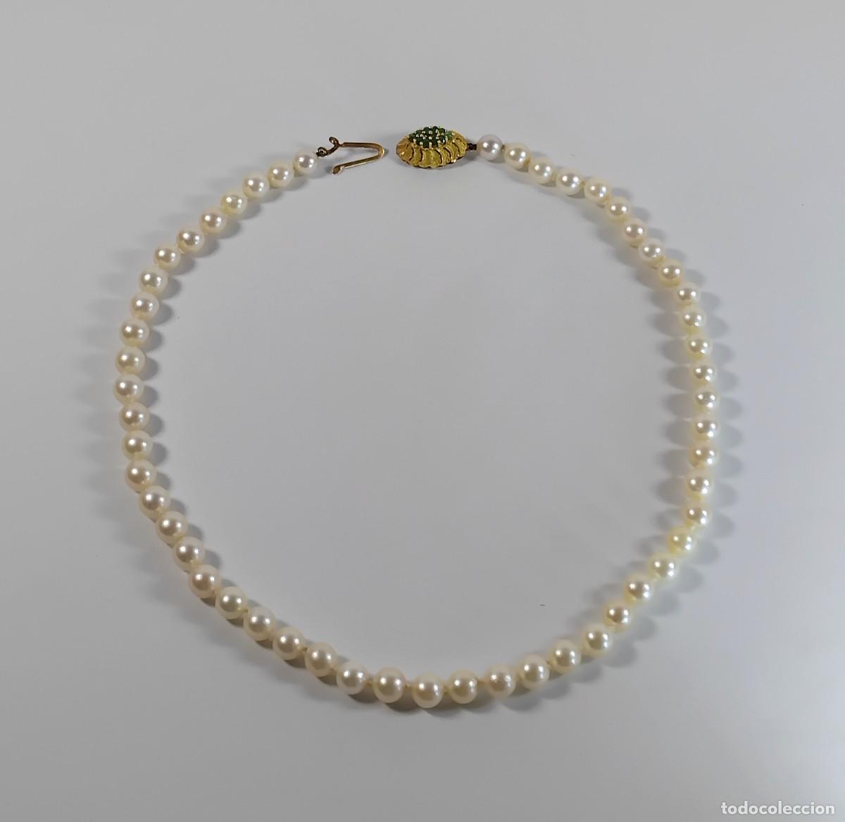Joyeria: Oro 18 k. Collar de perlas y crisoprasas - Foto 7