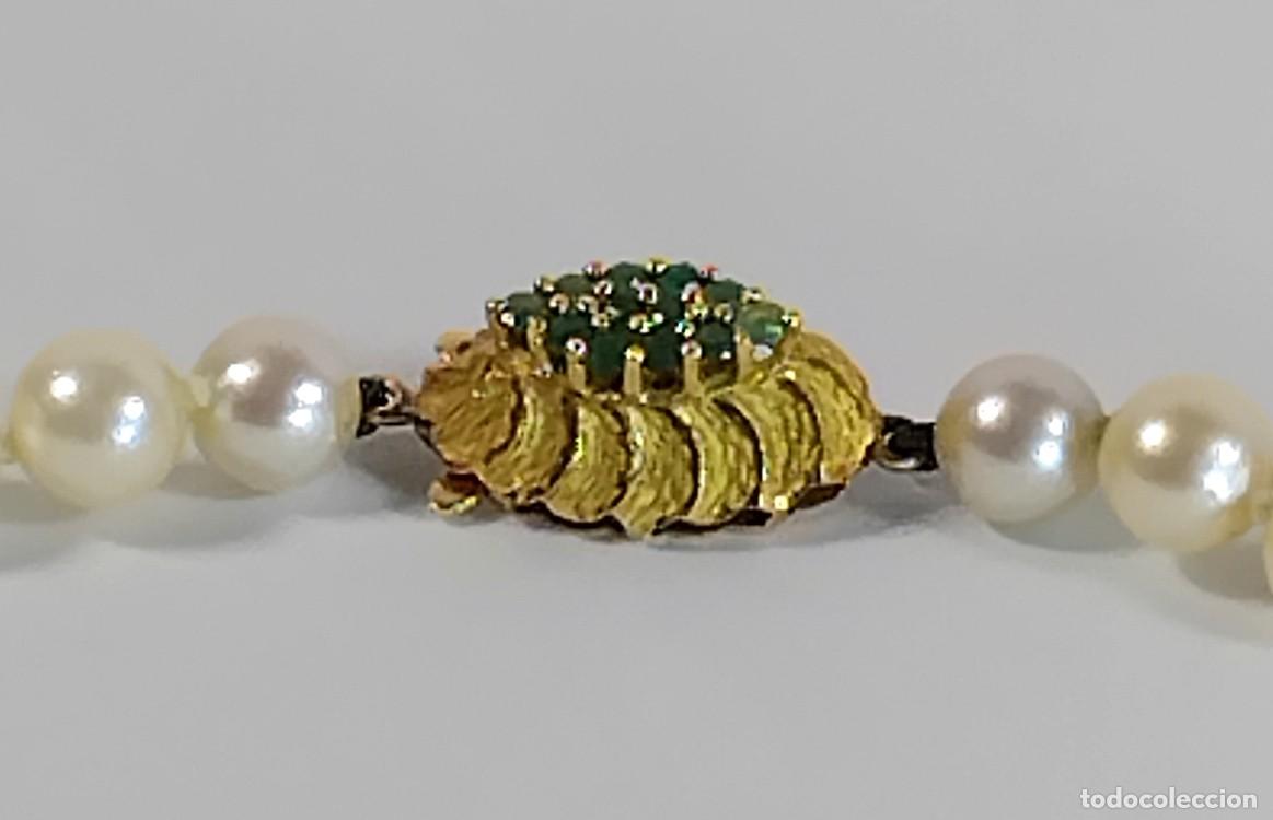 Joyeria: Oro 18 k. Collar de perlas y crisoprasas - Foto 8